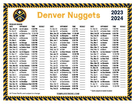 denver nuggets schedule 2023 24 printable